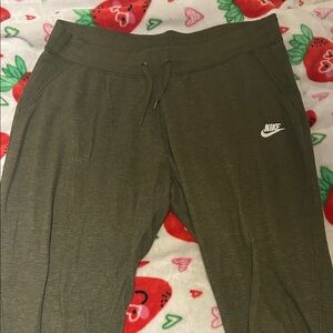Nike Women's Olive Joggers with Logo